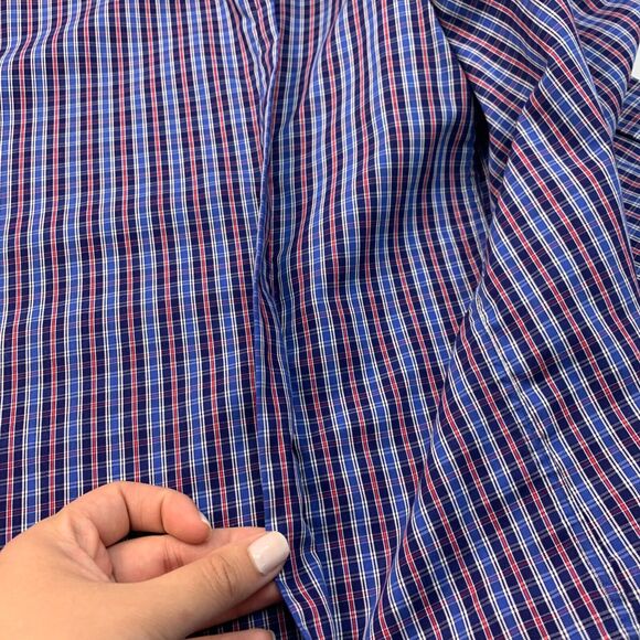 Eton Dress Shirt Mens XL Extra Large SLIM Fit Plaid Button Up Long Sleeve Cotton - Picture 12 of 15